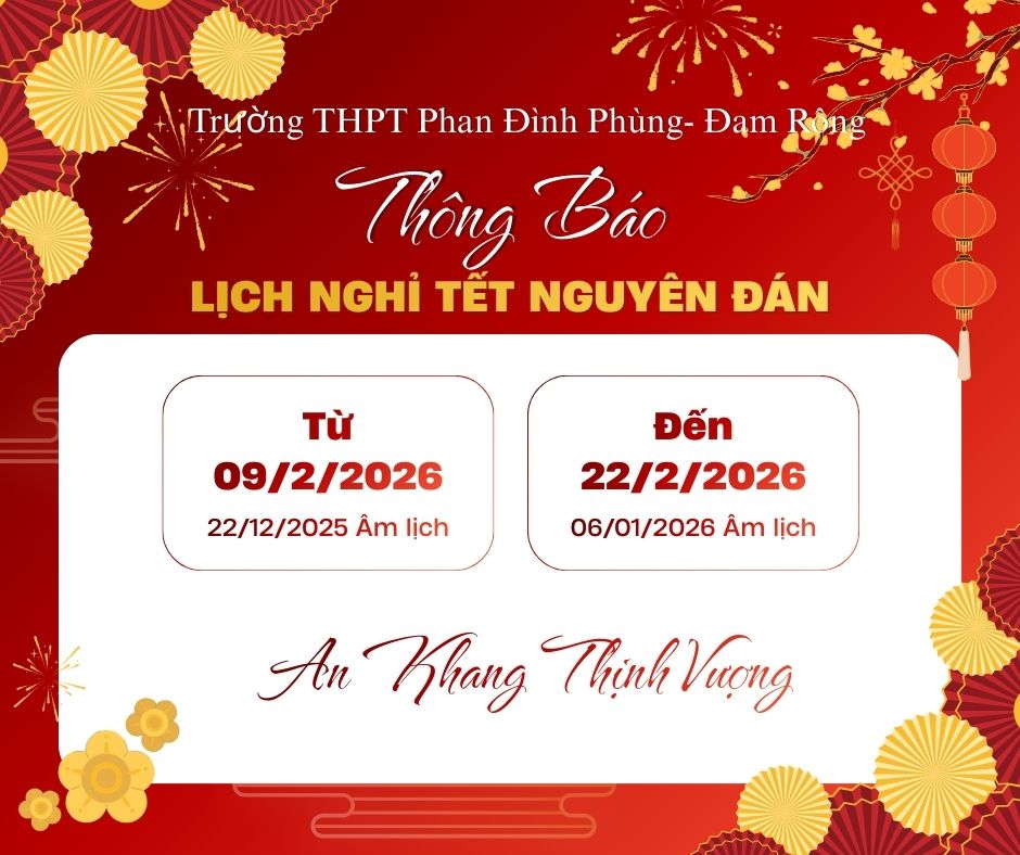 Thông báo lịch nghỉ Tết nguyên đán Bính Ngọ 2026